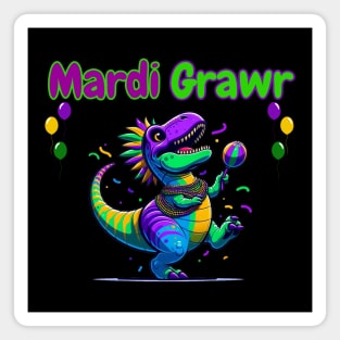 Funny Mardi Gras Dinosaur Lover Mardi Gras Party Magnet